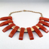 BN12 paprika bakelite fringe necklace